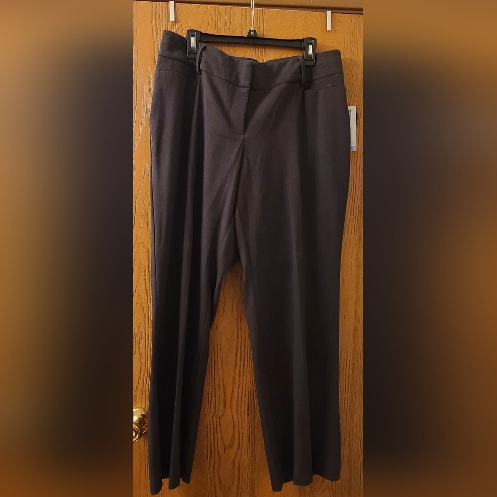NWT Apt 9 women's curvy mid rise trouser Charcoal Gray size 16